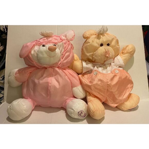 Vintage Two Fisher Price 1986 Puffalumps plush animals needs TLC - Picture 1 of 8